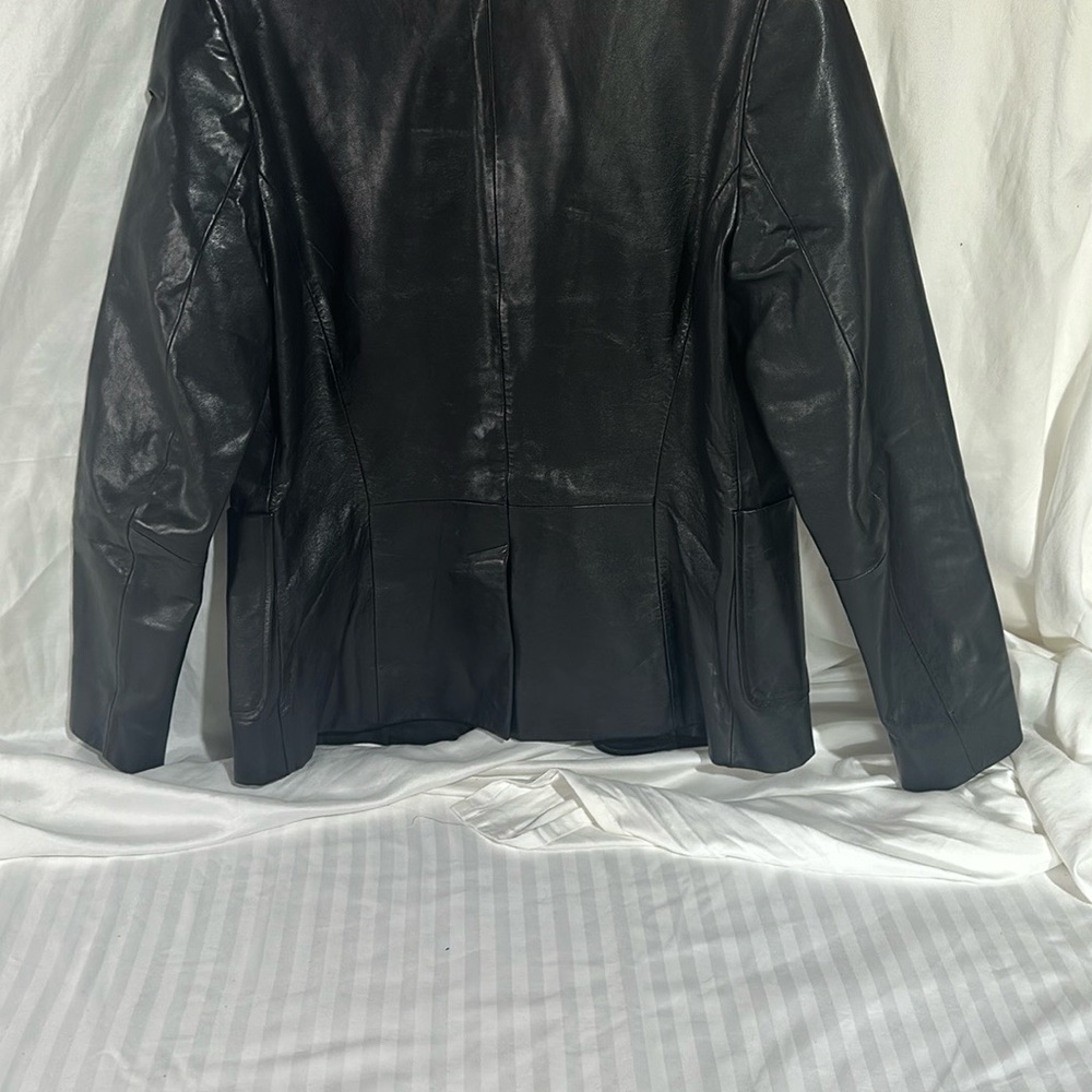 Mix No. 6 Black Leather Jacket Fitted Silhouette Classic Style